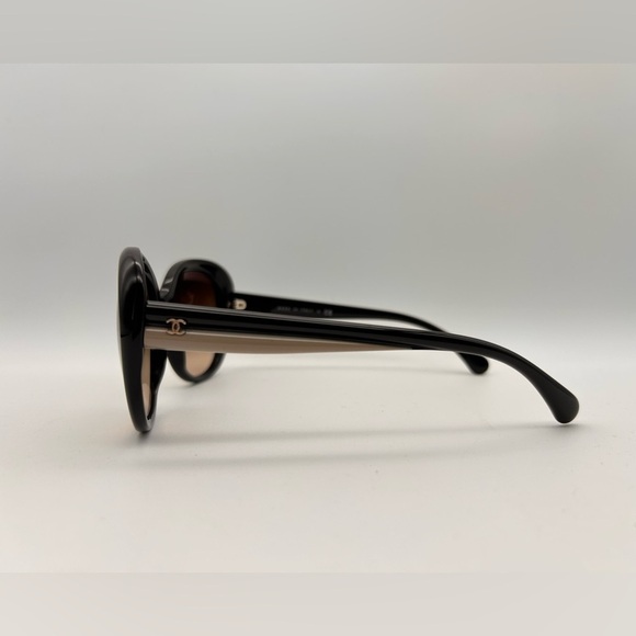 Chanel 5312 943 S5 2 Tone Black White Frame with Brown Lens Full Rim Sunglasses main image 9